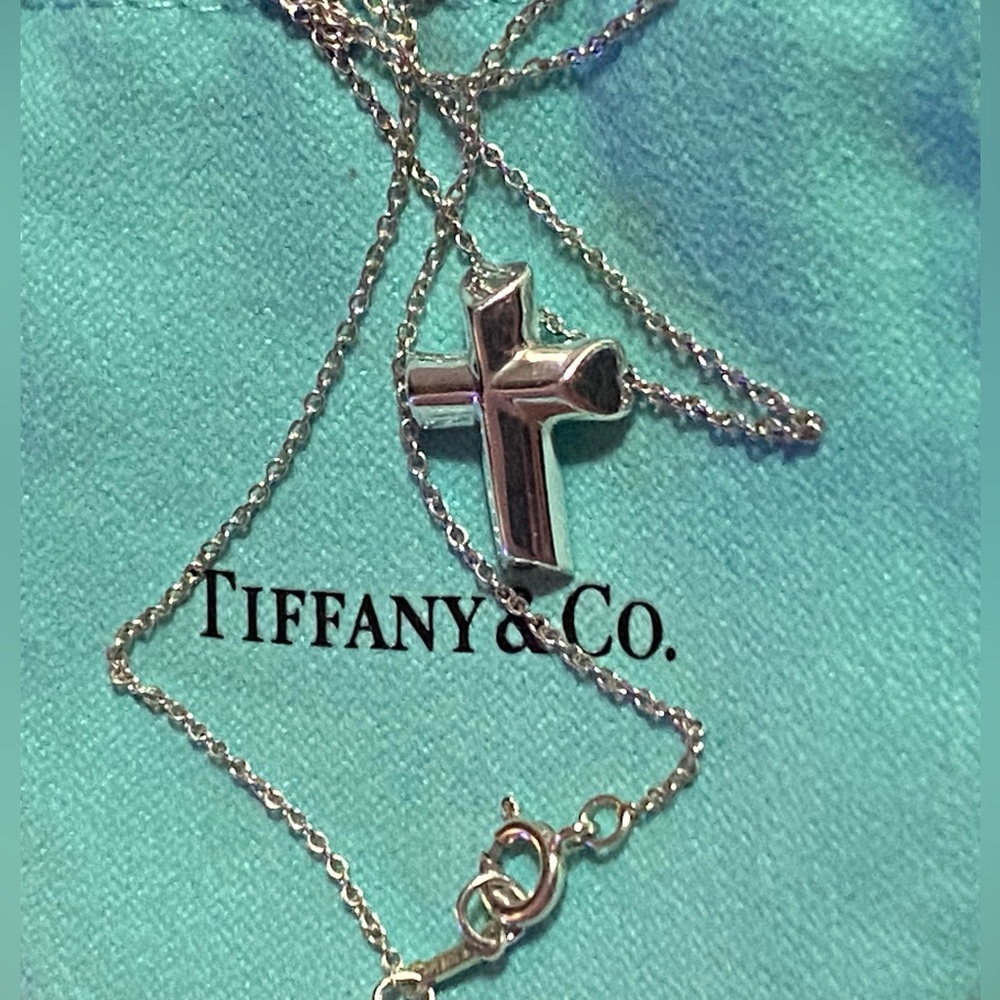 Tiffany & Co. Tenderness Silver Cross Pendant Necklace